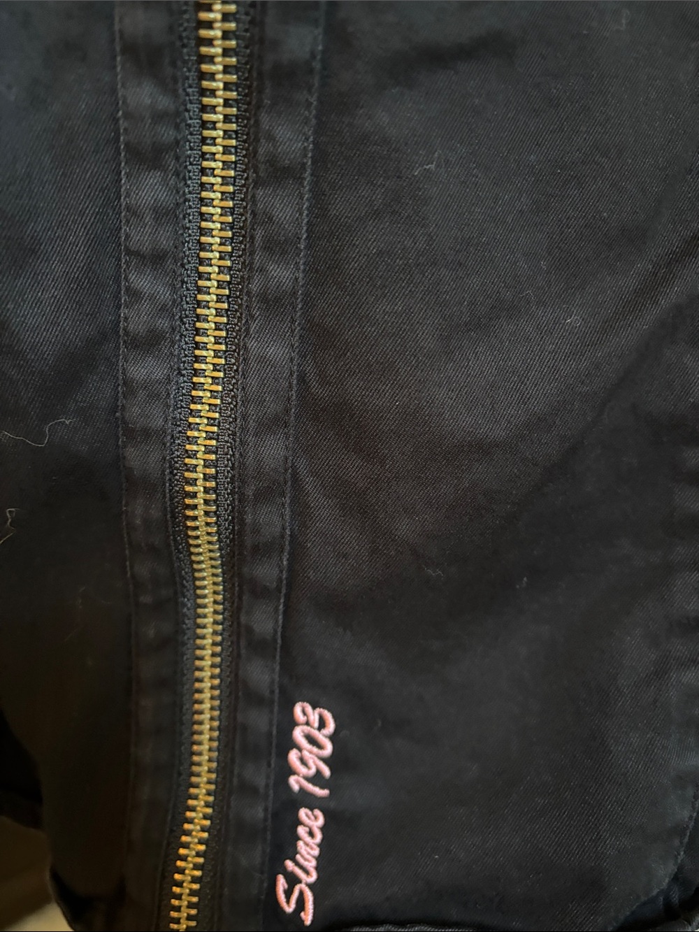 Harley-Davidson Black Jacket with Gold Zipper and Pink Embroidery - Picture 3 of 9